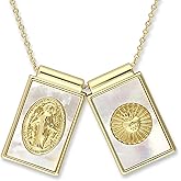 Scapulars Catholic Necklace - Miraculous Medal Necklace for Women - Miraculous Medals Catholic - Virgin Mary - Escapularios Catolicos - Sacred Heart of Jesus - Medalla De La Virgen Milagrosa Gift Box Included