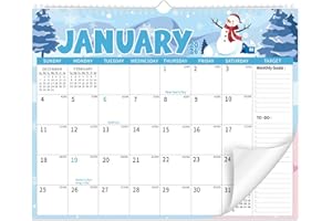 THBOXES Wall Calendar 2026-2027, 18 Month Large Desk Calendar from January 2026 to June 2027 14.5" x 11.8" Monthly Calendar with Twin-Wire Binding for Home Office Planning Organisers, Festival Style