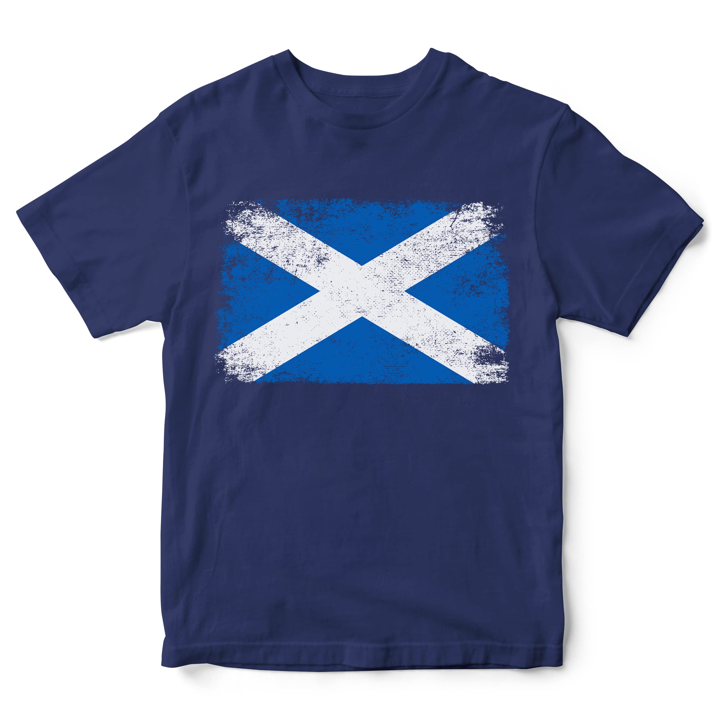 Scotland Kids T Shirt Scottish Rugby Football Fan Flag Print Boys Girls, 3-4 Years, Navy