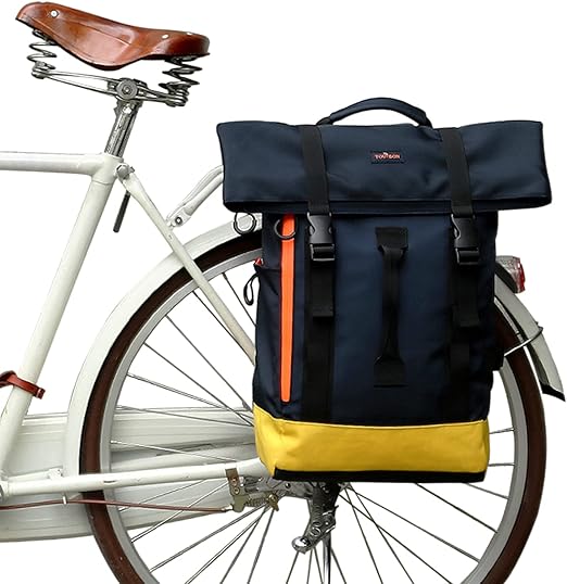 TOURBON Waterproof Nylon Bike Rear Laptop Backpack Rear Pannier