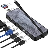iFory 8 in 1 USB C Hub, Type C Hubs Adapter with 4K HDMI, 1080P VGA, 2 USB 3.0 Ports, Type C PD, Gigablit Ethernet, Compatibl