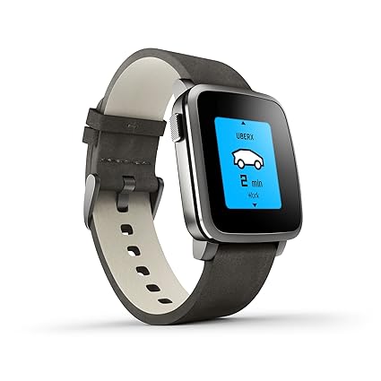 Pebble Time Steel - Smartwatch (128 MB RAM, Li-ion, Android, 4.0 ...