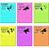 Motiskyy 180 Pcs Shout out Sticky Notes for Teacher Students Employee Office Staff Coworker - Kudos Appreciation and Recognition Reward Cards, 3x4inch