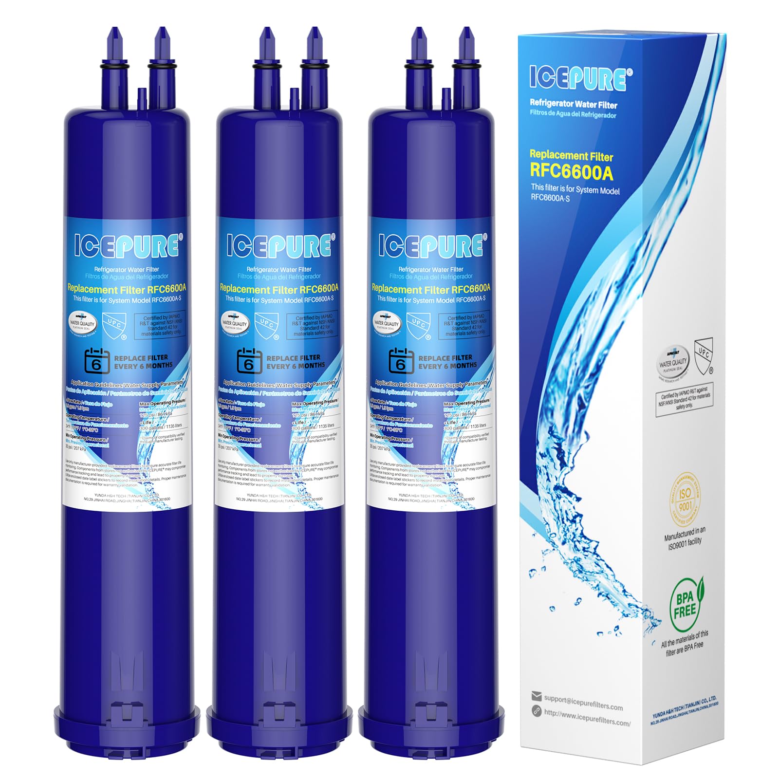 Photo 1 of ICEPURE Replacement for 4396841, Everydrop® Filter 3, EDR3RXD1, 4396710, Kenmore® 9083, 9030, 46-9083, 46-9030, Refrigerator Water Filter, 3 PACK
