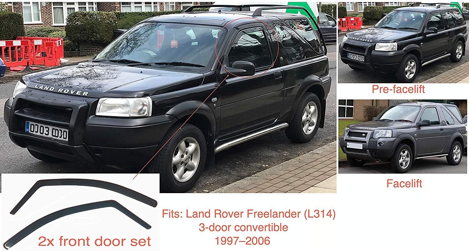 2x wind deflector compatible for Land Rover Freelander (MK1) L314 3 doors convertible SUV