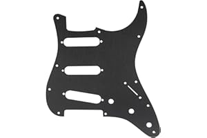 Musiclily Ultra 11 Holes Anodized Aluminum SSS Strat Pickguard ST Guitar Pickguard for American/Mexican Fender Standard Strat Style Electric Guitar, Black