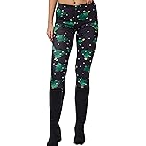 sissycos Women's 80s Leggings Neon Artistic Splash Printed Buttery Soft Stretchy Pants