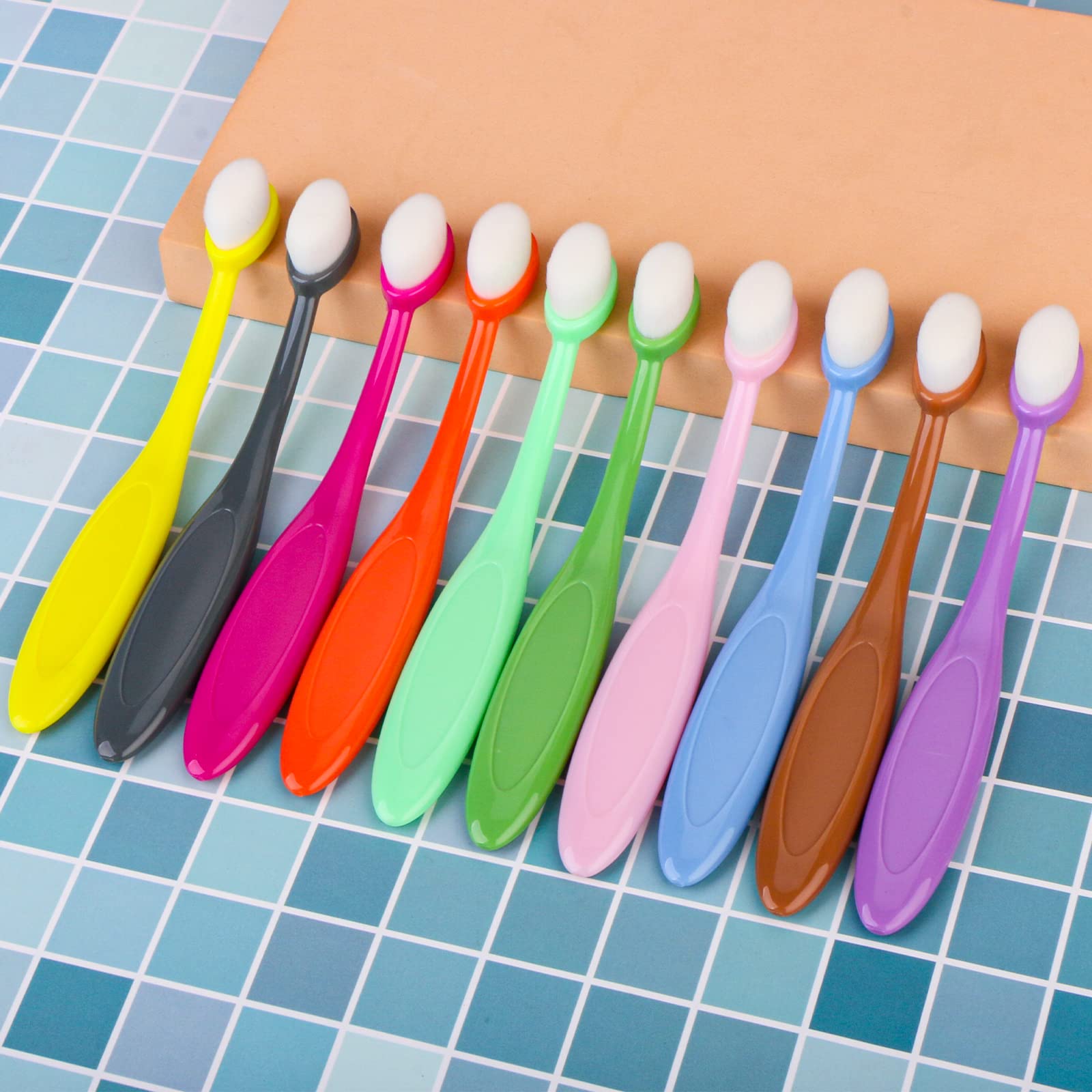 Yoseng 10 Pack Colored Mini Ink Blending Brushes Blenders,Small Ink Blending Tool for Card Making,Craft Broad Application Assortment Paper Crafter Color Code Handle (Brush Head Size 0.5 Inches)