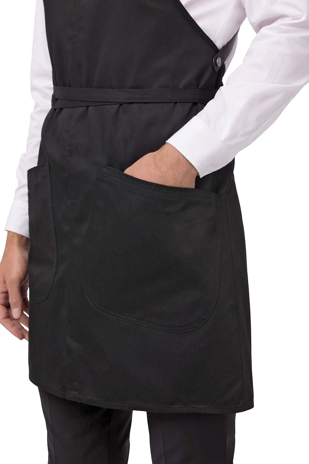 Chef Works mens Largo Bib Aprons, Black, 30.7 L x 37.8 W US: Clothing