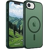 SUPFINE Magnetic for iPhone 16e Case (Compatible with MagSafe)(Military Grade Drop Protection) Slim Translucent Matte Shockproof with Anti-Fingerprint Phone Case,Forest Green
