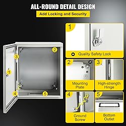 VEVOR NEMA Steel Enclosure, 12 x 10 x 6'' NEMA 4X