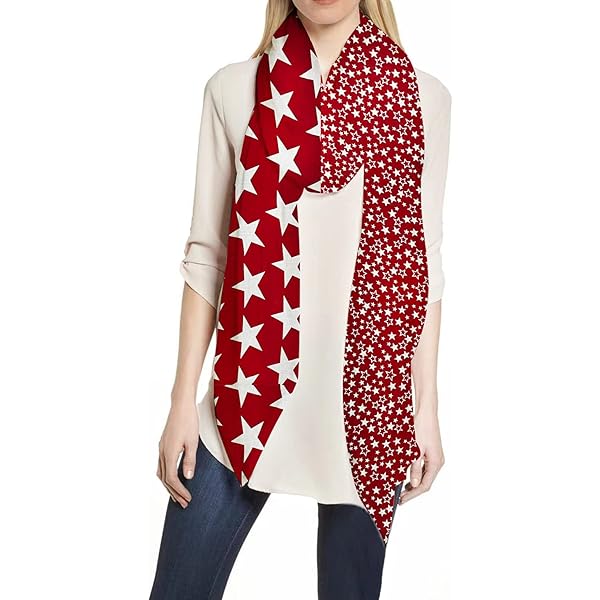 Cotton Scarf with Stars - Black OSFM at Amazon Women's