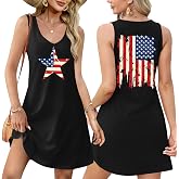 NEWWEN American Flag Dress Women 4th of July Sleeveless Tank Dress 250 Anniversary USA Patriotic Summer Sundress