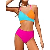 Aulyffo Girls Swimsuits Bikini Set,Two Piece Swimsuit Criss Cross Bathing Suit Girls' Swimwear