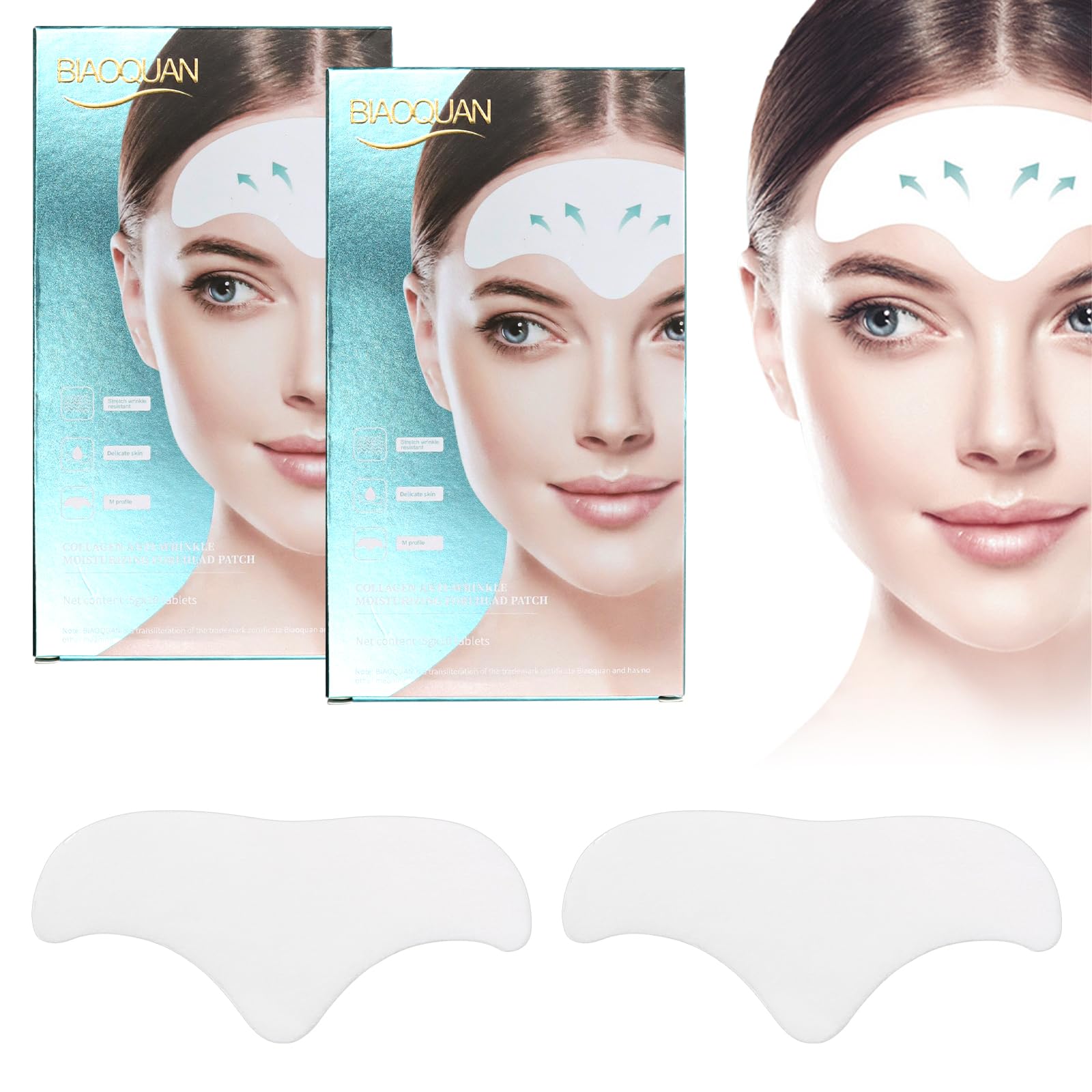 Scettar 20 Pcs Forehead Wrinkle Patches, Facial Patches Reusable Line Remover Patches, Silicone Anti Wrinkles Patches for Women Face Age Lines Resistant Patches
