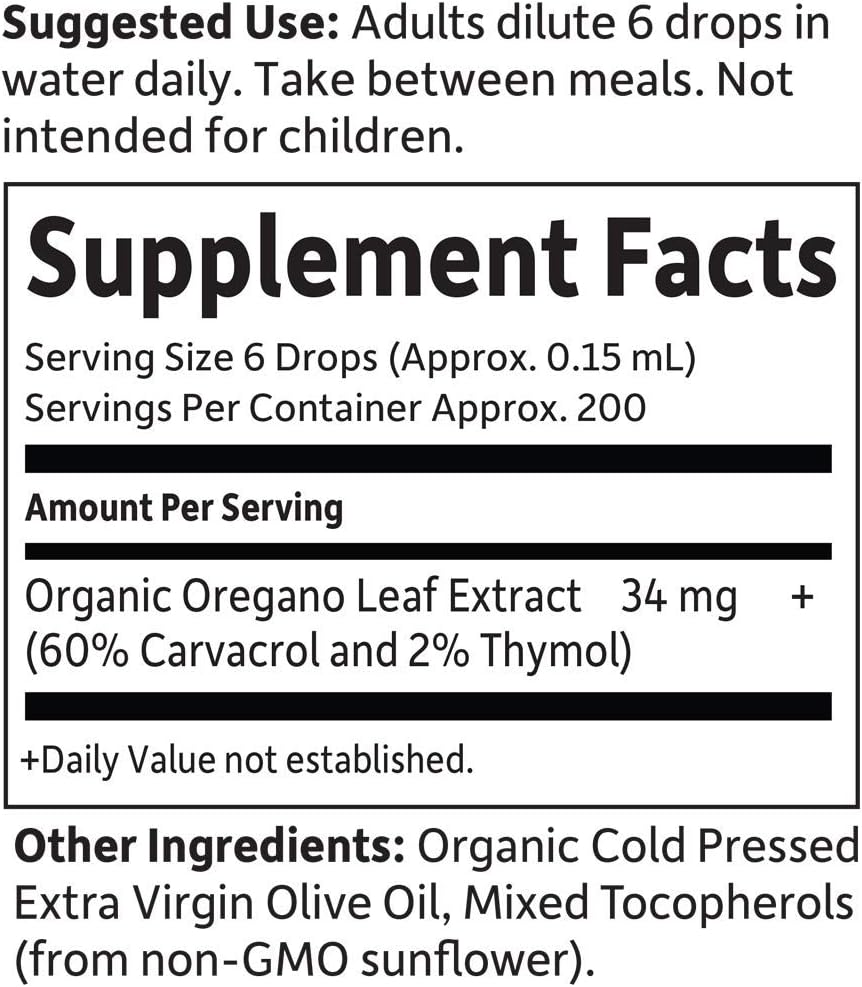 Garden of Life mykind Organics Oil of Oregano Seasonal Drops 1 fl oz (30 mL) Liquid, Concentrated Plant Based Immune Support - Alcohol Free, Organic, Non-GMO, Vegan & Gluten Free Herbal Supplements: Health & Personal Care