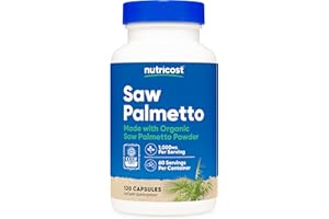 Nutricost Saw Palmetto 1000mg, 120 Capsules - CCOF Certified Made with Organic Saw Palmetto, Vegetarian Friendly, 60 Servings, 500mg Per Capsule, Gluten Free