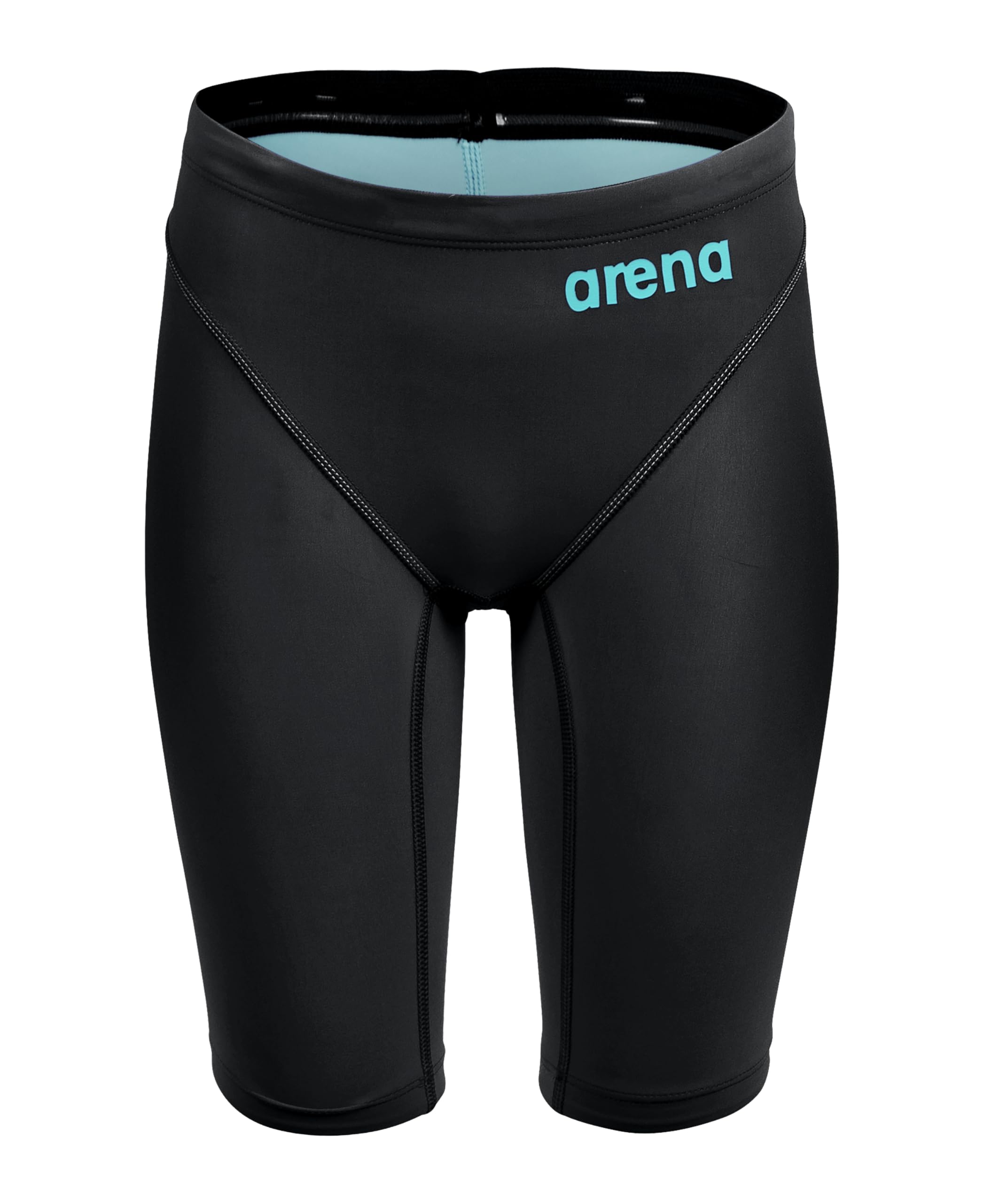 Photo 1 of ARENA Powerskin Impulso Boys' Racing Jammer Competition Swimsuit One Piece Athletic Swim Team Championship Tech Suit, Black Teal, Size 28
