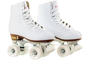 Chicago Quad Roller Skates for Girls & Boys – Durable, Top Performance Indoor/Outdoor Use or Roller Derby - Classic Deluxe Leather High-Top Boots with 60mm Urethane Wheels & Semi-Precision Bearings