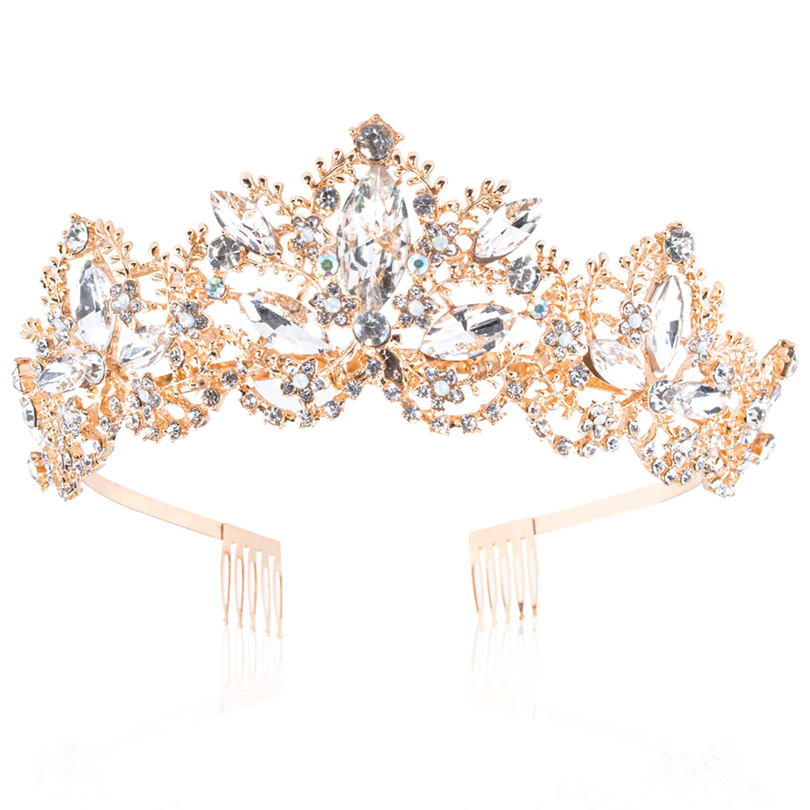 CIEHER Tiaras and Crowns for Women,Gold Crystal Rhinestone Queen Crown,Birthday Crown Tiara for Women Girls Headbands for Wedding Prom Bridal Party Costume Gifts