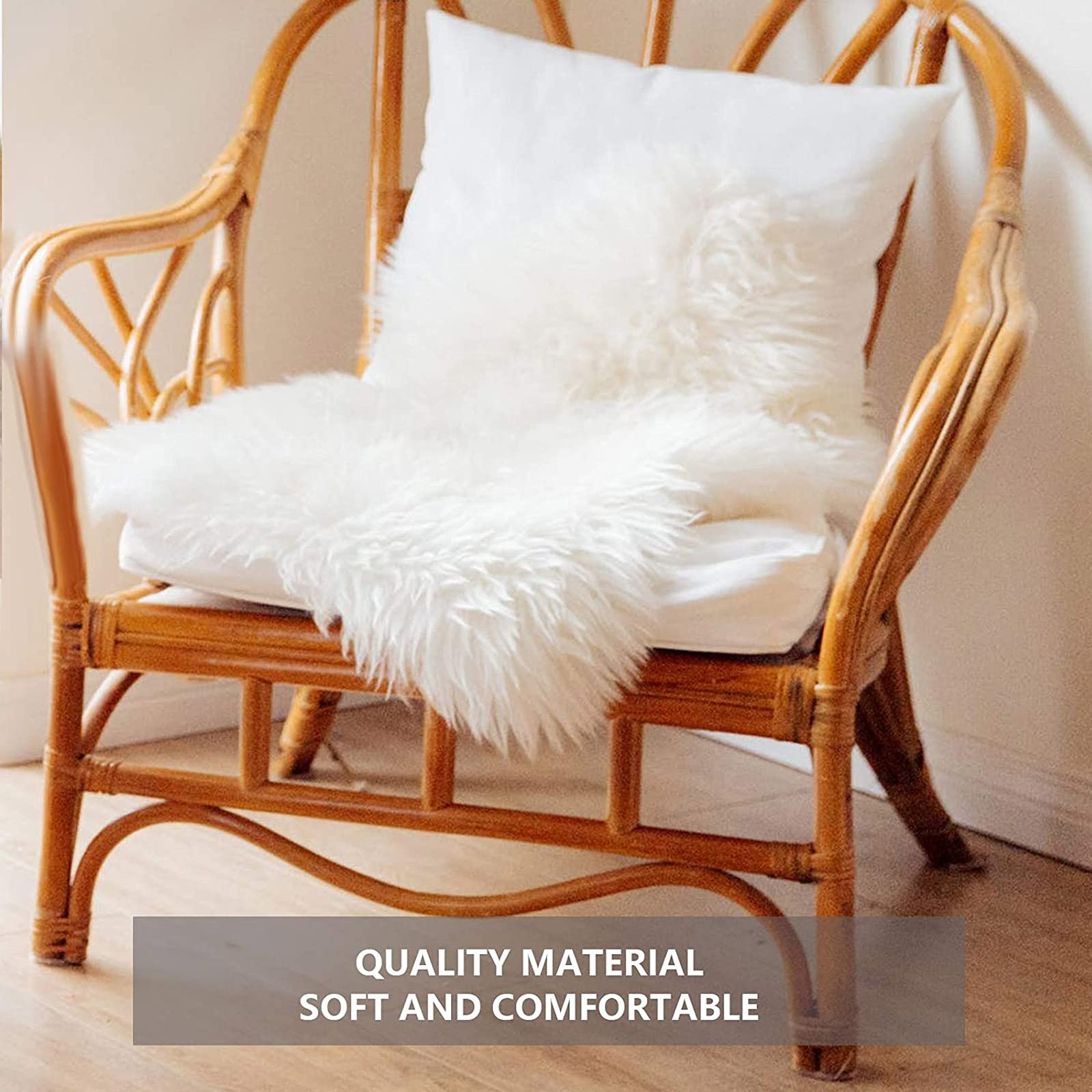 Tatuo 4 Pcs Faux Fur for Craft 10 x 10 Inch Fur Fabric Square Shaggy Fake Fox Patches Fabric Cuts Chair Cover Seat Cushion Pad for DIY(Khaki, White, Black, Gray,4 Pcs)