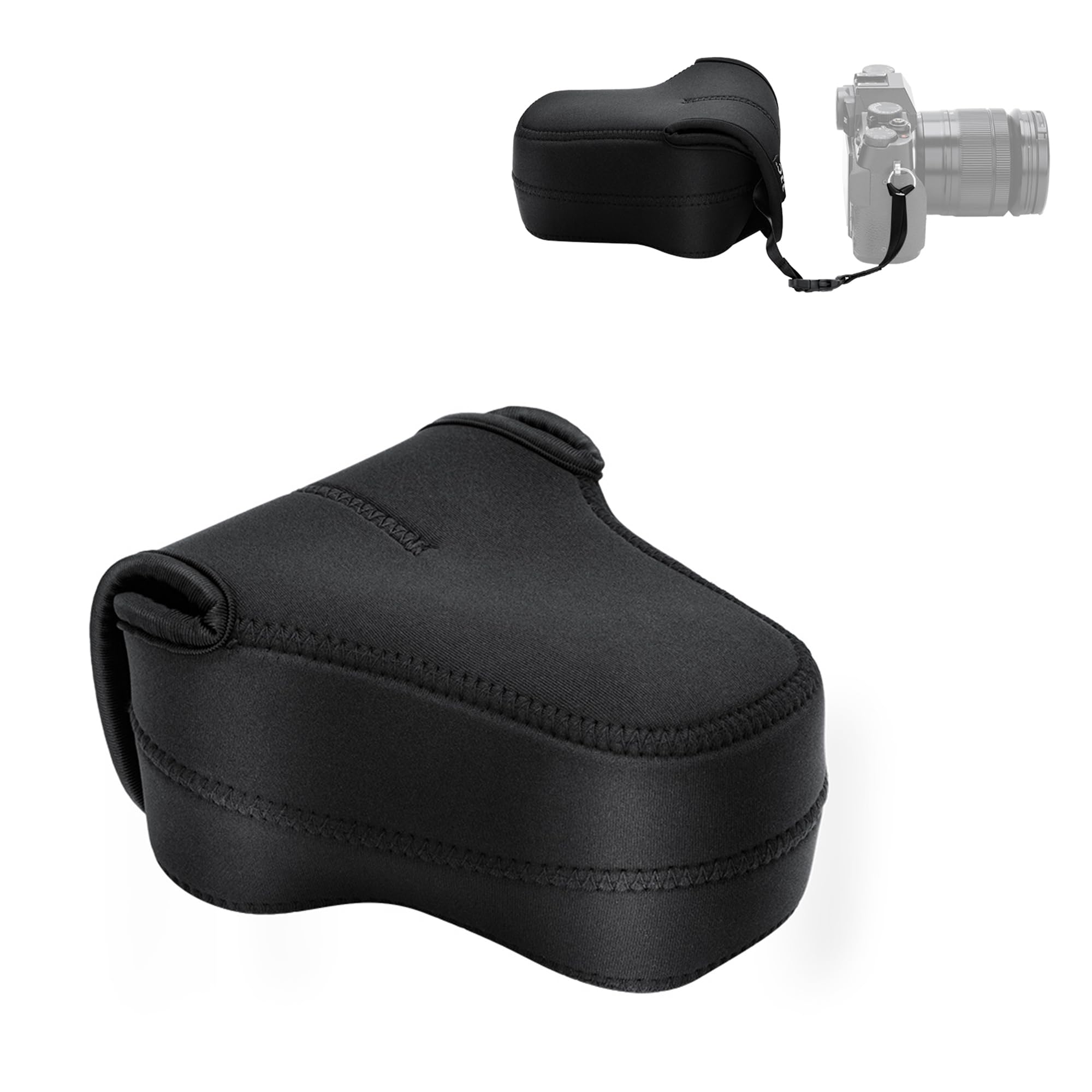 JJC Neoprene Camera Case Pouch Bag for Fuji Fujifilm X-T30 X-T20 X-T10 X-T100 X-A5 X-E3 Canon EOS M50 M5 with lens