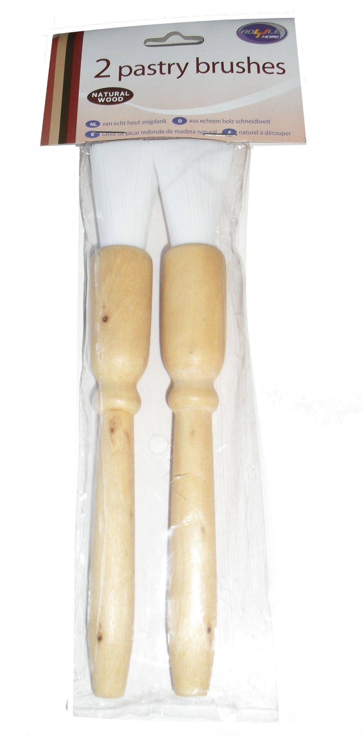 Pack Of 2 Natural Wood Handle Pastry Brushes