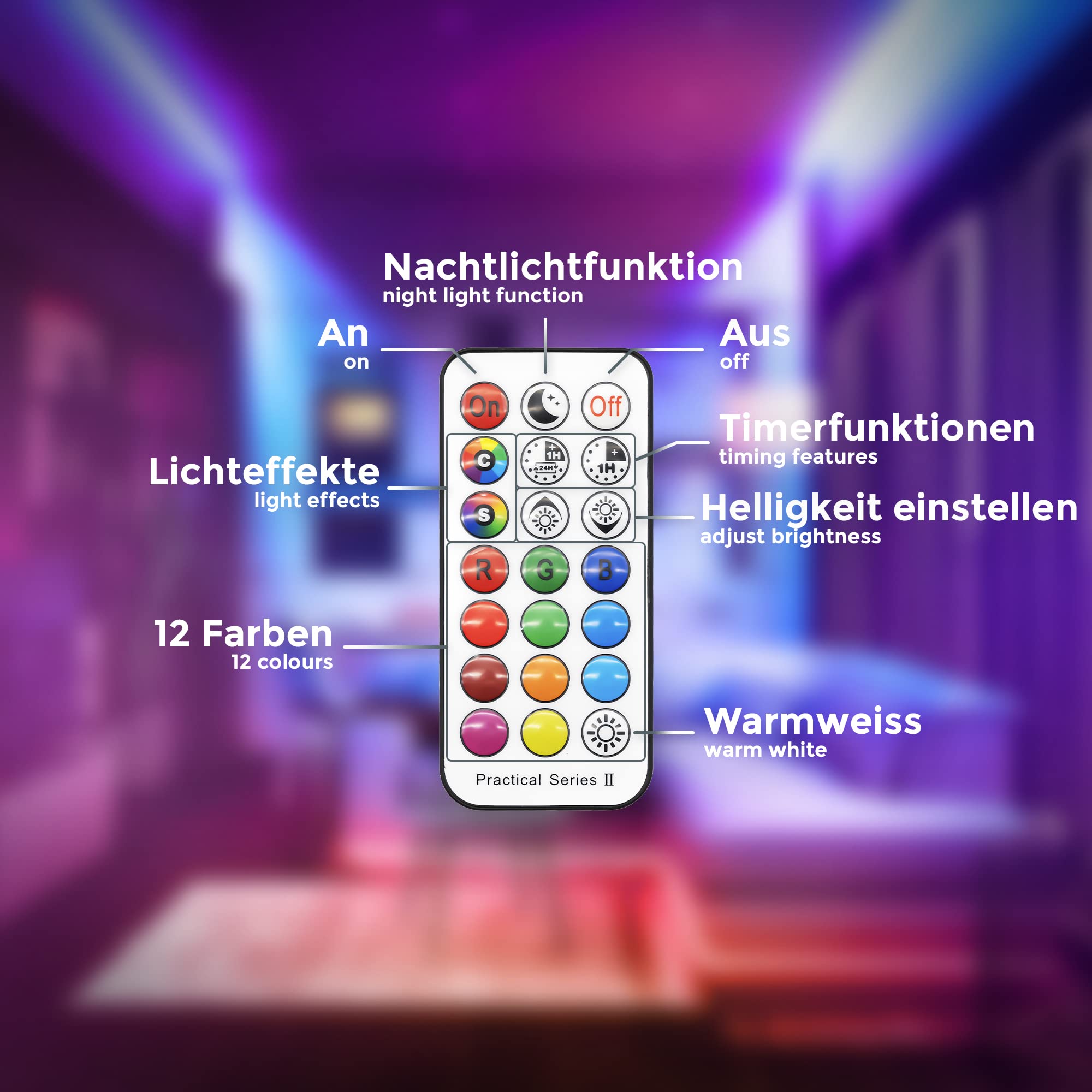 B.K.Licht - 5er Set LED Bad Einbaustrahler 230V mit Fernbedienung, buntes RGB Licht, Lochmass 70mm, LED Spot, Deckenspots, Spots, Einbauleuchten, Einbauspots, Badezimmer, 92x45 mm, Weiß 7