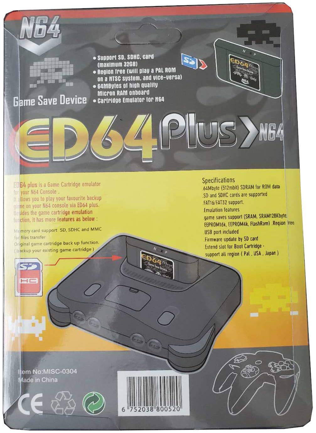 EXIGENT ED64 N64 SUPER 340 Cartridge Retro for Nintendo 64 + 16gb SDcard NEW: Video Games