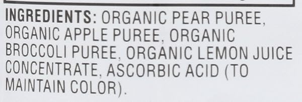AMAZON BRAND – MAMA BEAR ORGANIC BABY FOOD POUCH, STAGE 2, PEAR APPLE BROCCOLI, 4 OUNCE (PACK OF 1)