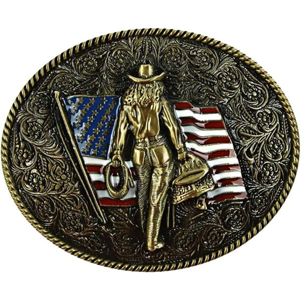 Amazon.com: fomissky-sisa Cowboy American Flag Belt Buckle  display picture 3