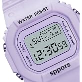 Brrnoo Luminous LED Watch, Electronic Sports Watch Lightweight with Luminous Mode for Boys Girls Men Women, Suitable for Sports Daily Use (Purple)