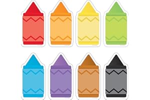 CARSON DELLOSA EDUCATION Carson Dellosa 48-Piece Crayon Bulletin Board Cutouts, Large Primary Colorful Crayons Cutouts for Bulletin Boards, Crayon Cutouts Elementary Classroom Décor