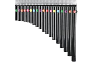 Deekec 18 Pipes Pan Flute C Key - Instrument Design for Easy Play, Perfect for Students and Learning-Beginner-Friendly (Black)