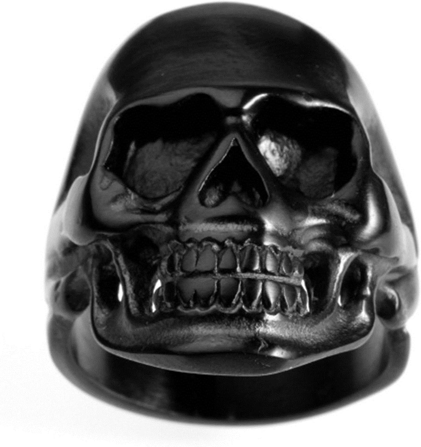 Beydodo Jewellery Ring Stainless Steel Vintage Ring Size N 1/2-Z 1/2 Punk Rock Skull Ring Hip Hop Rings for Men