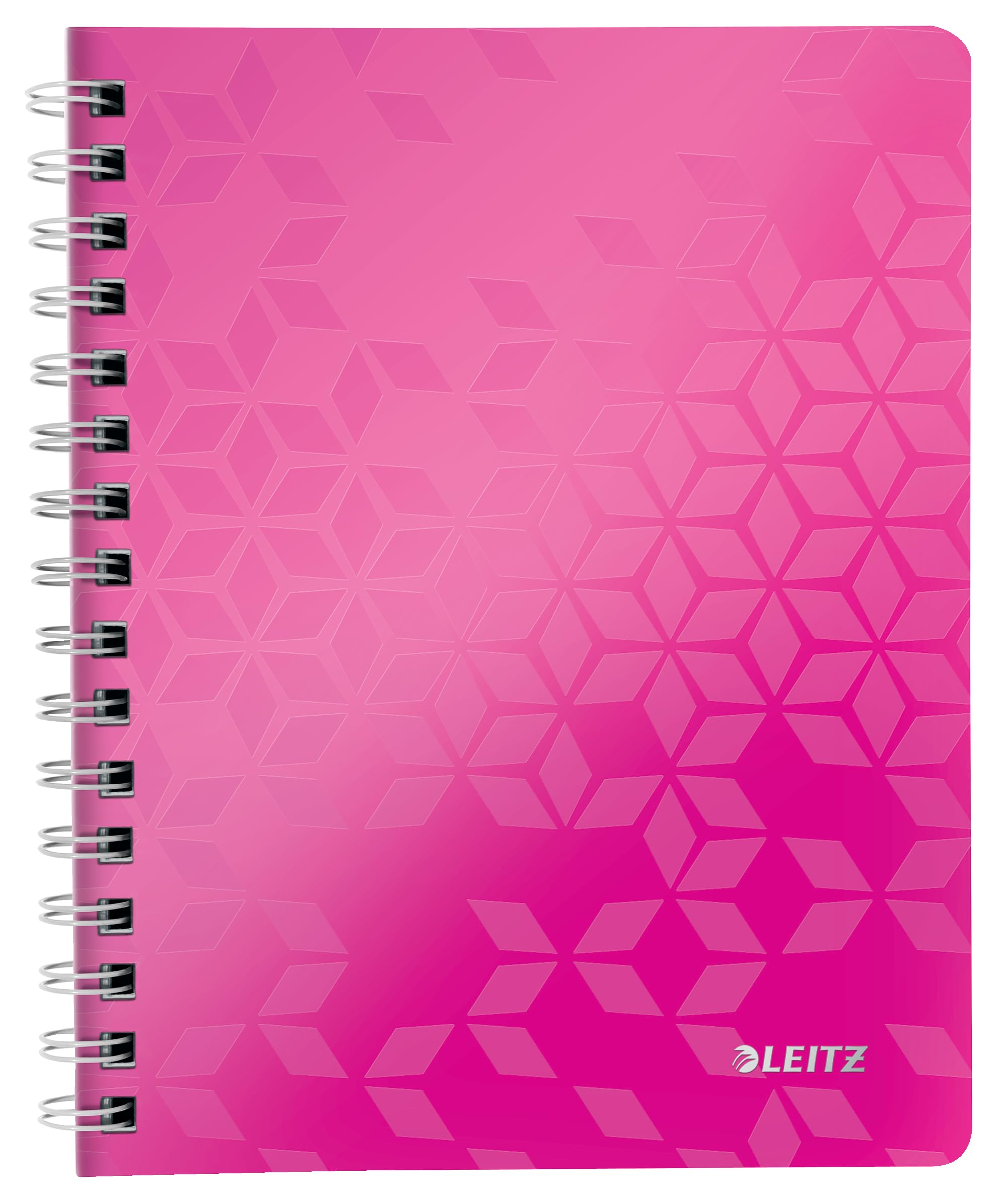 Leitz A5 Flexible Cover Notebook, Pink (Wire Bound, 80 Sheets, Ruled, 90 gsm Ivory Paper, Wow Range), Pack of 1 โ image 1