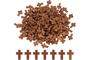 SUNNYCLUE 200Pcs 0.85x0.55Inch Wood Cross Charm Pendants Mini Natural Wooden Small Cross Charms Bulk for Party Favors Easter Rosary Necklace Jewelry Making Charms Hanging Ornament Craft Accessories
