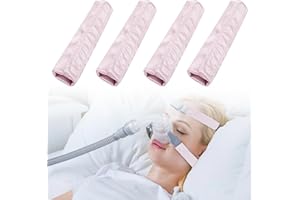 LKLKKC 4-Packs Satin CPAP Strap Covers, CPAP Strap Comfort Pads, CPAP face Pads, Comfortable CPAP Supplies CPAP Face Cushion Universal and Comfort Silky CPAP Headgear Pads for Reducing Red Marks (Pink)