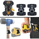 Spider Tool Holster Tape Measure &amp; Hammer Kit, Holster + 2 Tool Tabs | 1 Tool Holster + 2 Adhesive Pro Tool Tabs, Self-Locking Quick-Draw, Also for Bit Box, Drink Bottle &amp; Mallet