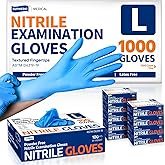 Supmedic Medical Soft Max™ Nitrile Exam Gloves, 1000 Pcs Latex-Free Powder-Free Food Safe Clean Cooking Disposable Glove Blue