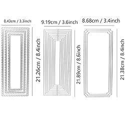 3 Sets Nested Stitched Scalloped Rectangles Dies