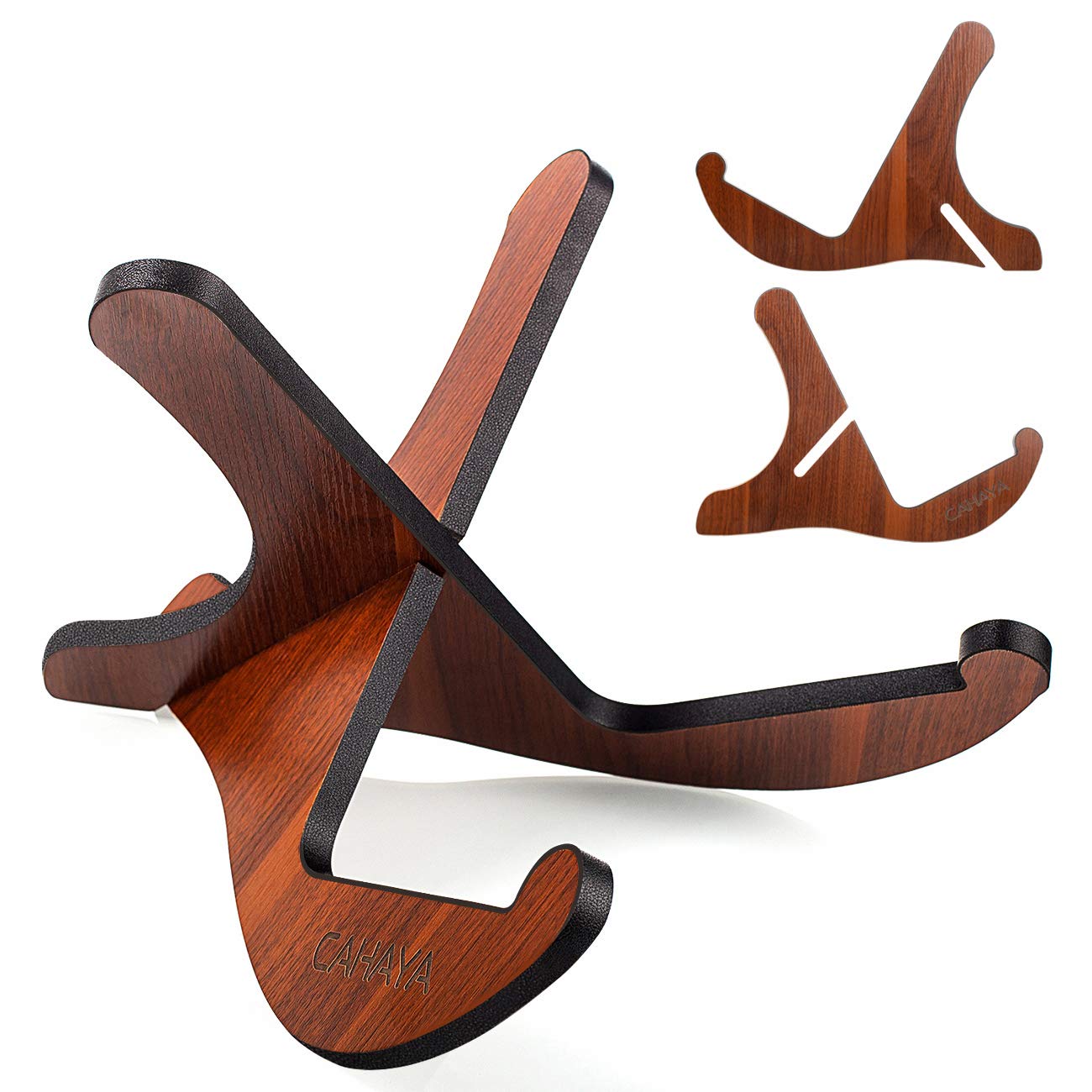 CAHAYA CY0180 Wooden Guitar Stand Non-Slip Musical Instrument Stand Foldable for Acoustic Classical Guitars Bass