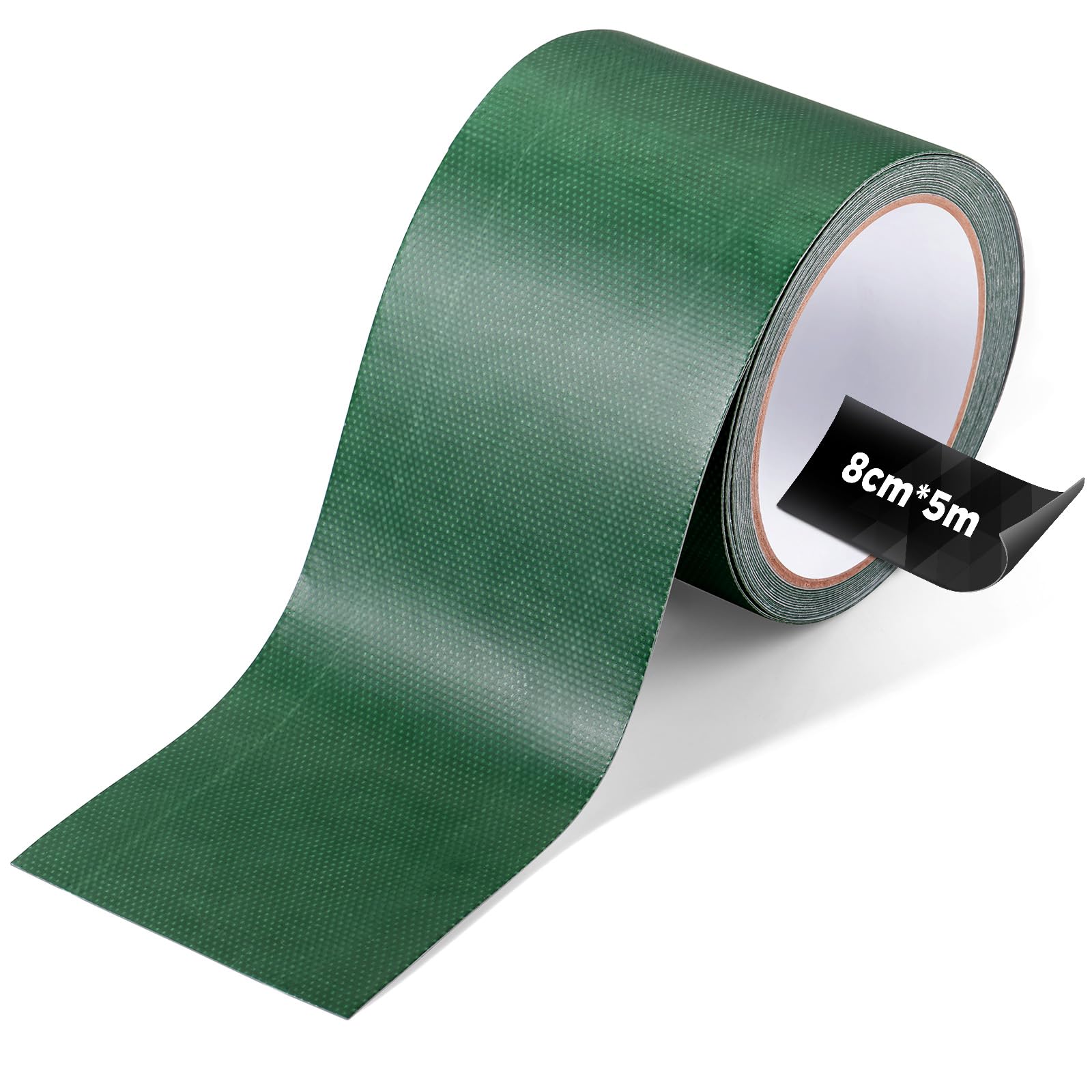 ecooe PVC Tarpaulin Tape, 5M x 8CM Repair Tape, Waterproof Tape for Tent, Sunshade, Gazebo, Tarpaulin, Truck Tarp, Awning, Awning, Tent Repair Tape Green