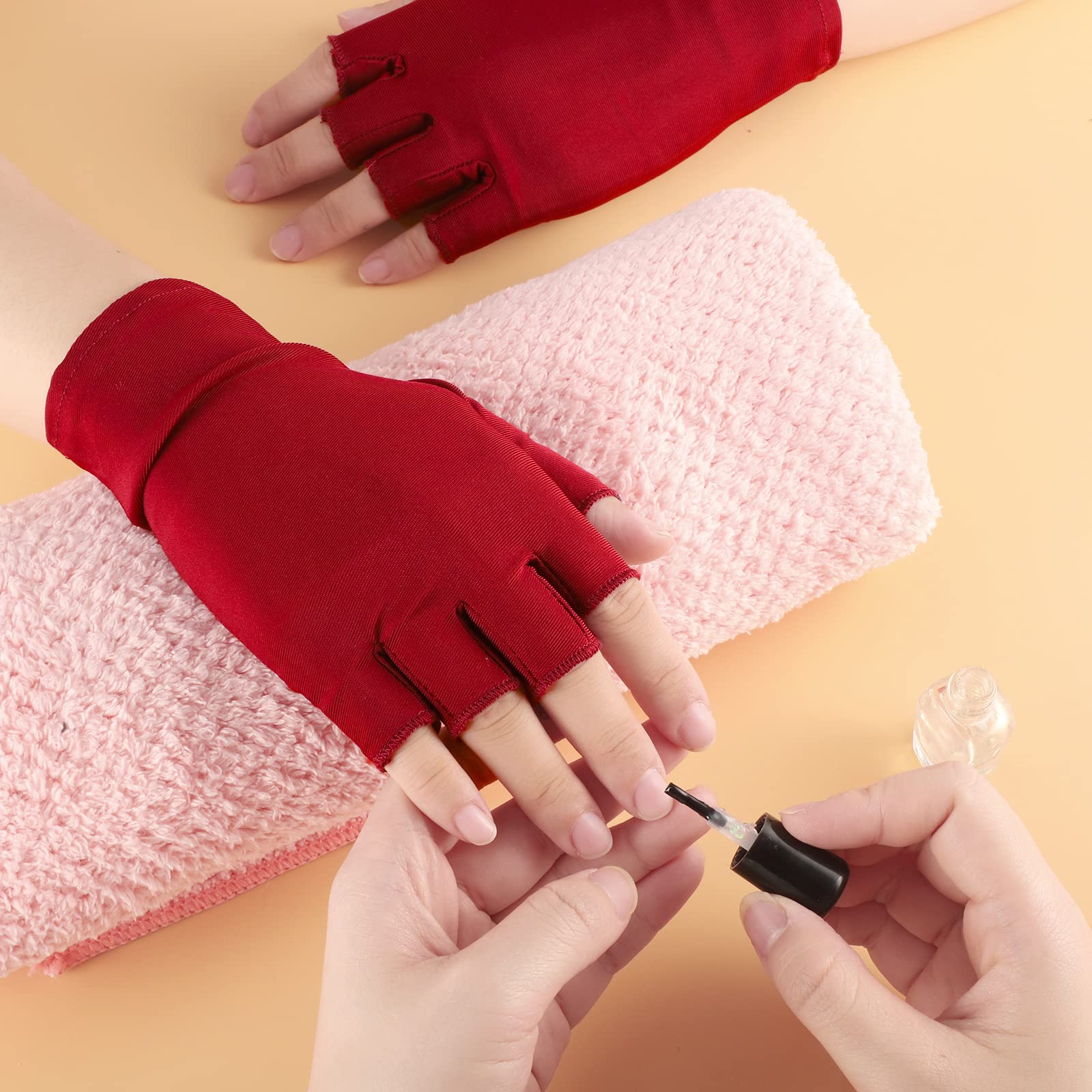 4 Pairs UV Protection Gloves for Gel Nails, UV Light Manicure Gloves for Nail Lamp