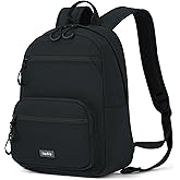 HanTrip Carry On Travel Backpack For Men Women, 13 Inch Small Mini Work Bag Personal Item Backpacks, Camping Back Pack Lightweight Hiking Daypack For Office Nurse Commuter (Black)