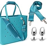 SUITMAT Crossbody Strap for Bogg Bag with Rustproof Metal Connectors, Accessories for Bogg Bag, Widened Shoulder Strap for Rubber Beach Tote, Made of Anti-Slip Nylon, Turquoise (Tote Not Included)