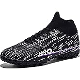 NISOCY Men’s Soccer Shoes Football Cleats High-Top Outdoor/Indoor Athletic Sneaker Lightweight TF AG Training Football Boots