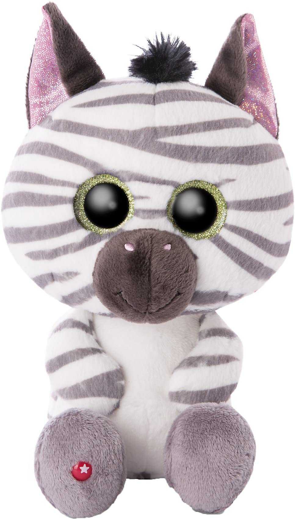 NICI Glubschis: The Original – Glubschis Zebra toy Mankalita 25 cm – Cute cuddly toys – Fluffy stuffed animal with big glittery eyes – Plush Zoo animals to cuddle & play