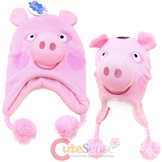 New Original Peppa Pig Peruvian Beanie Knit Hat Pilot Ski Cap Laplander New Original Peppa Pig Peruvian Beanie Knit Hat Pilot Ski Cap Laplander
