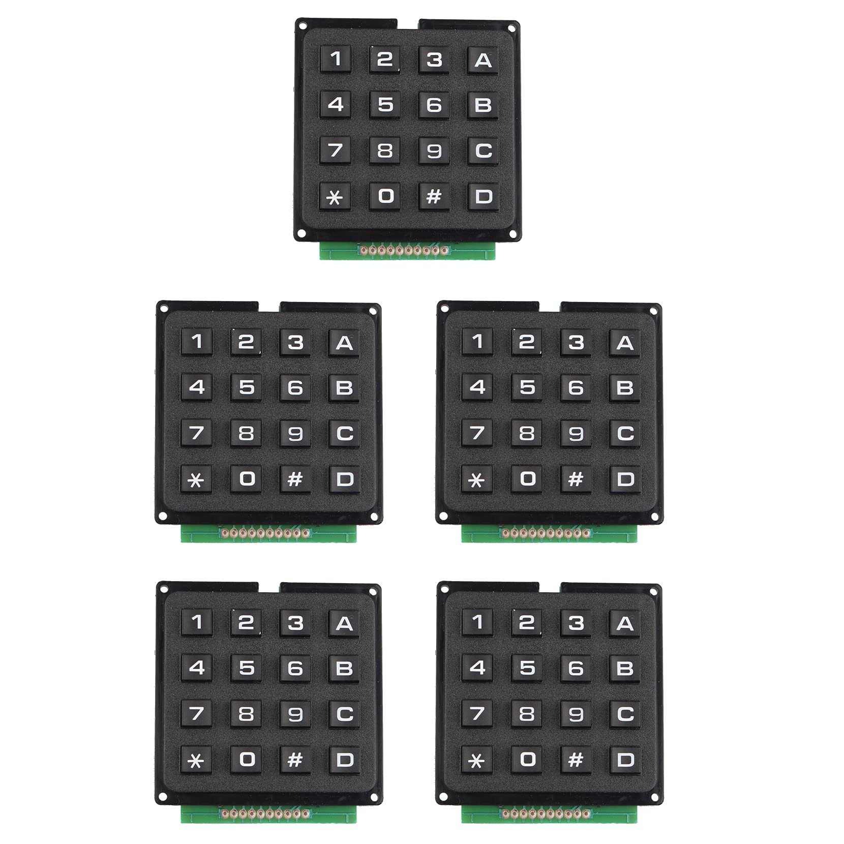 Jopto 5PCS 4x4 Matrix Array 16 Switch Keypad Keyboard Module 16 Key MCU Membrane Switch Keypad Compatible with Arduino